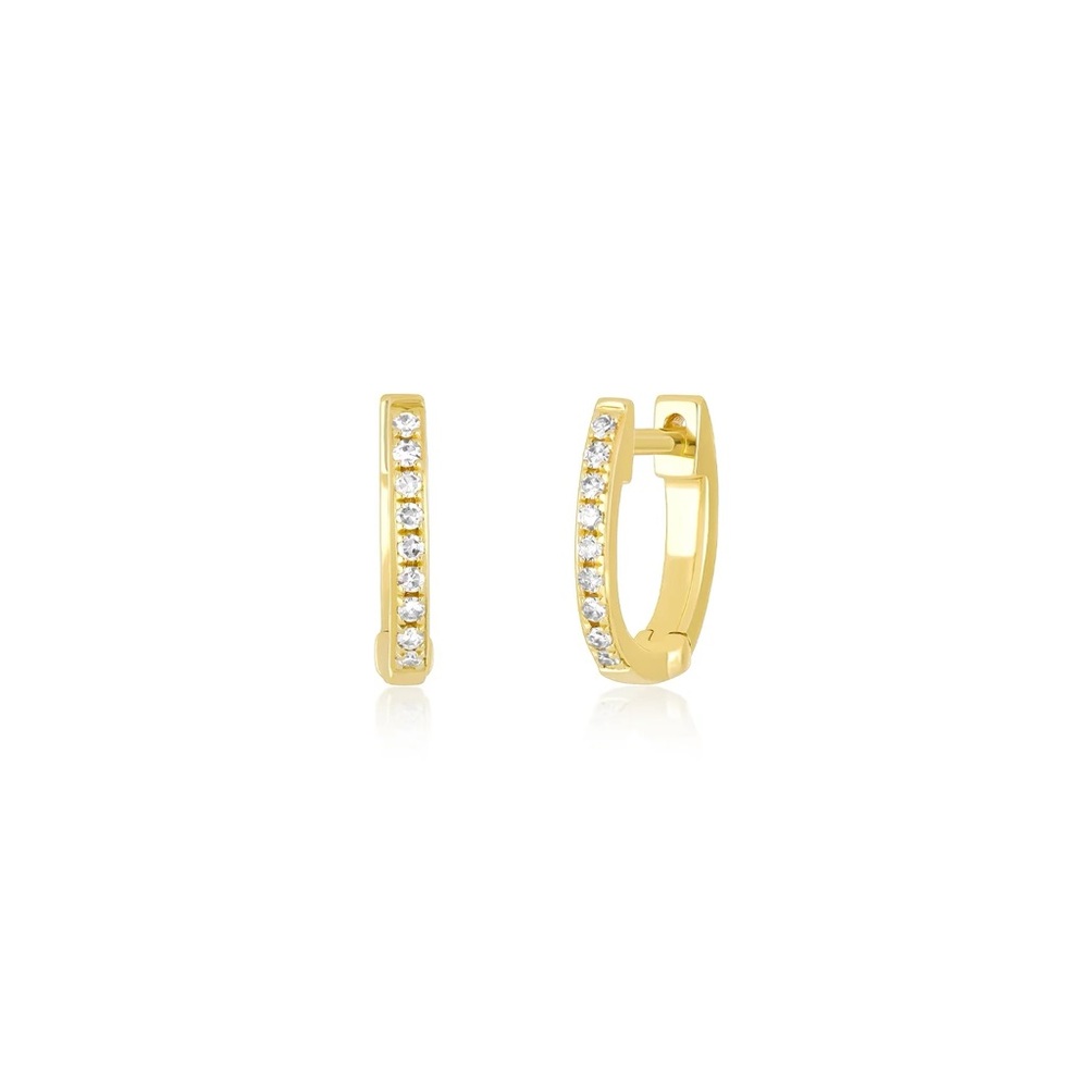 Diamond Mini Huggie Earring 14k Yellow Gold (SINGLE) EF Collection